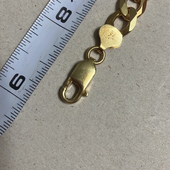 Sterling silver man’s bracelet gold tone - Picture 9 of 10